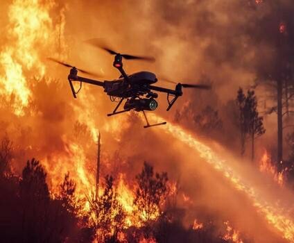 Dron de stingere a incendiilor forestiere